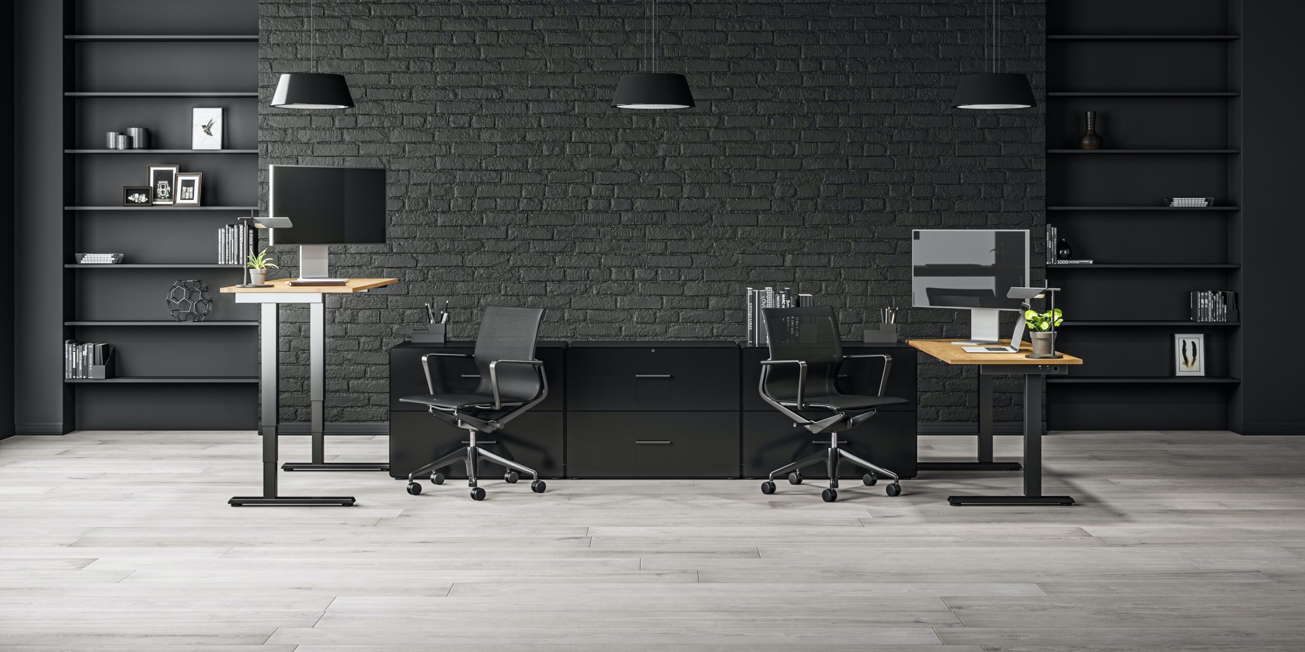 Bilden visar: Begagnade kontorsmöbler - En bild som illustrerar ett varierat utbud av begagnade kontorsmöbler, inklusive skrivbord, stolar och hyllor, som erbjuder ekonomiska och hållbara alternativ för att inreda din arbetsplats.